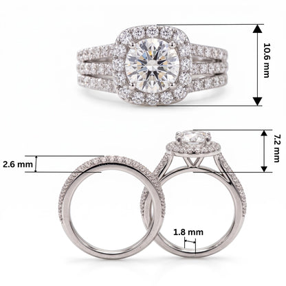 Aurelle Grande Halo Solitaire Lab Grown Diamond Ring