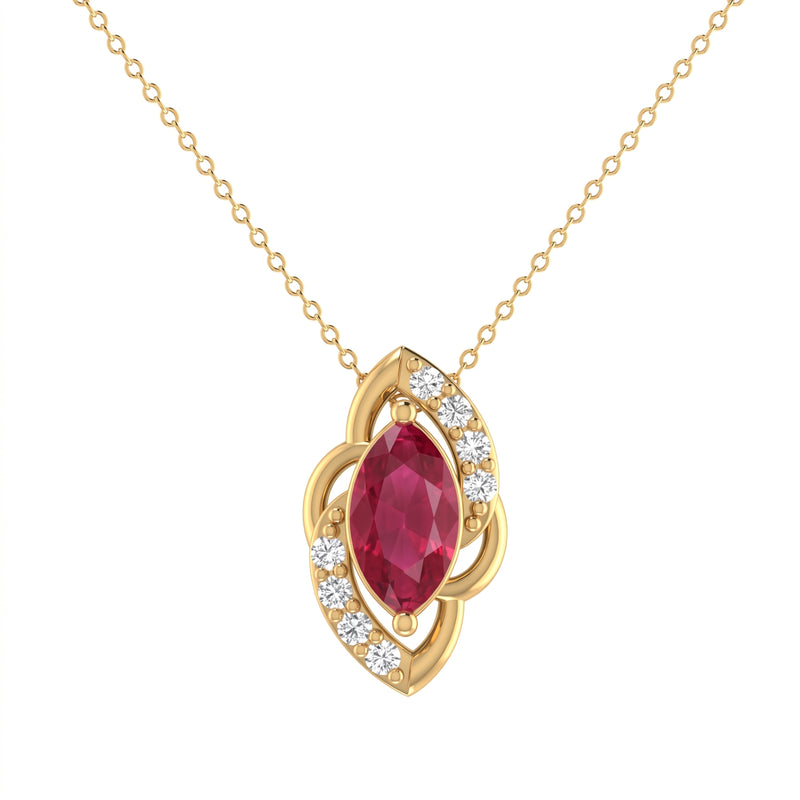 Swirl-Grace Gold Plated Lab Grown Diamond Pendant