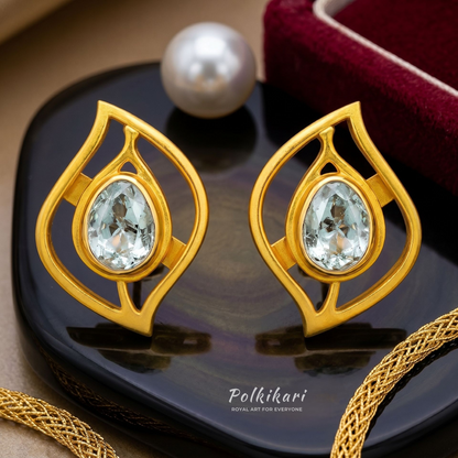 Heritage Leaf Lab Grown Polki Earrings