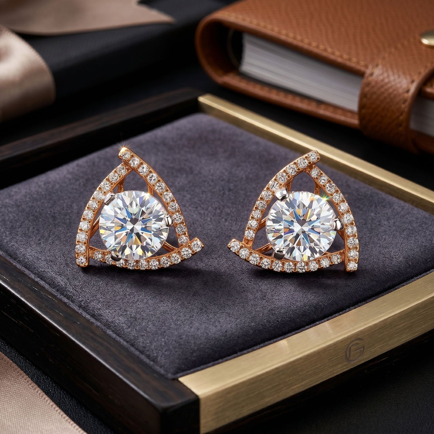 Crest Grace Solitaire Lab Grown Diamond Earrings
