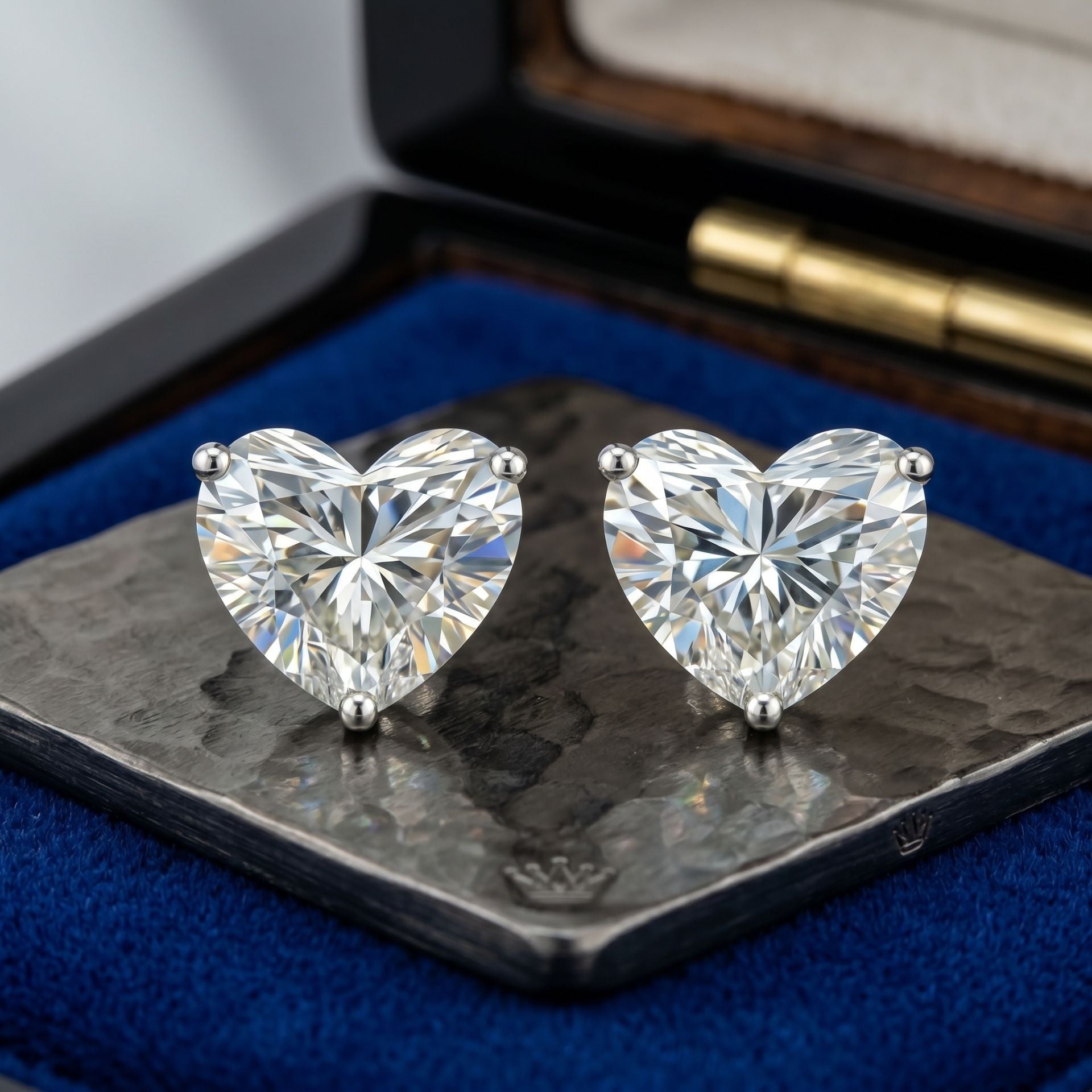 Cherished Glow Heart Solitaire Lab Grown Diamond Earrings