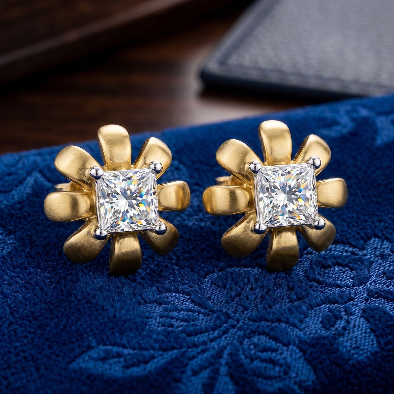 Florette Crest Lab Grown Diamond Earrings