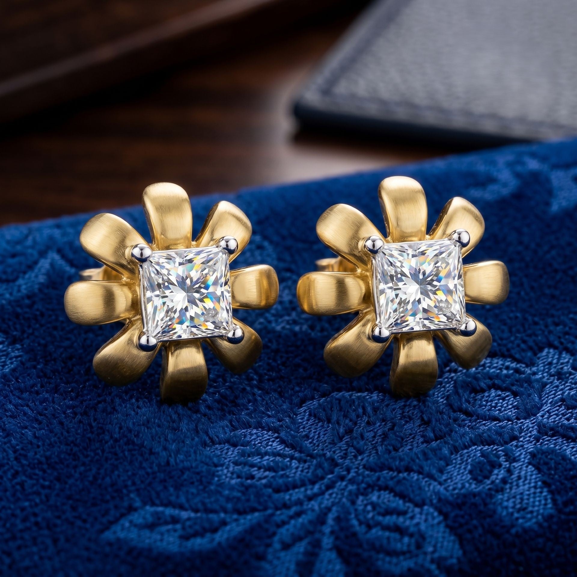 Florette Crest Lab Grown Diamond Earrings