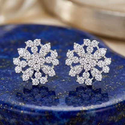 Frosted Petal Lab Grown Diamond Earrings