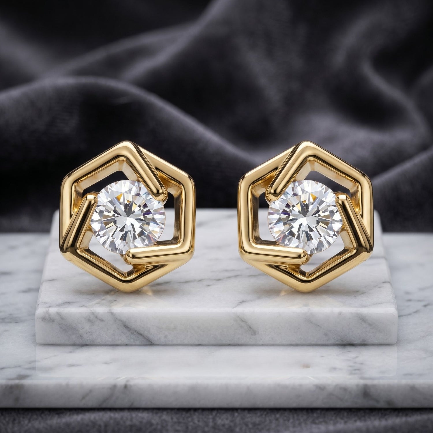 GeoHalo Spark Lab Grown Diamond Earrings