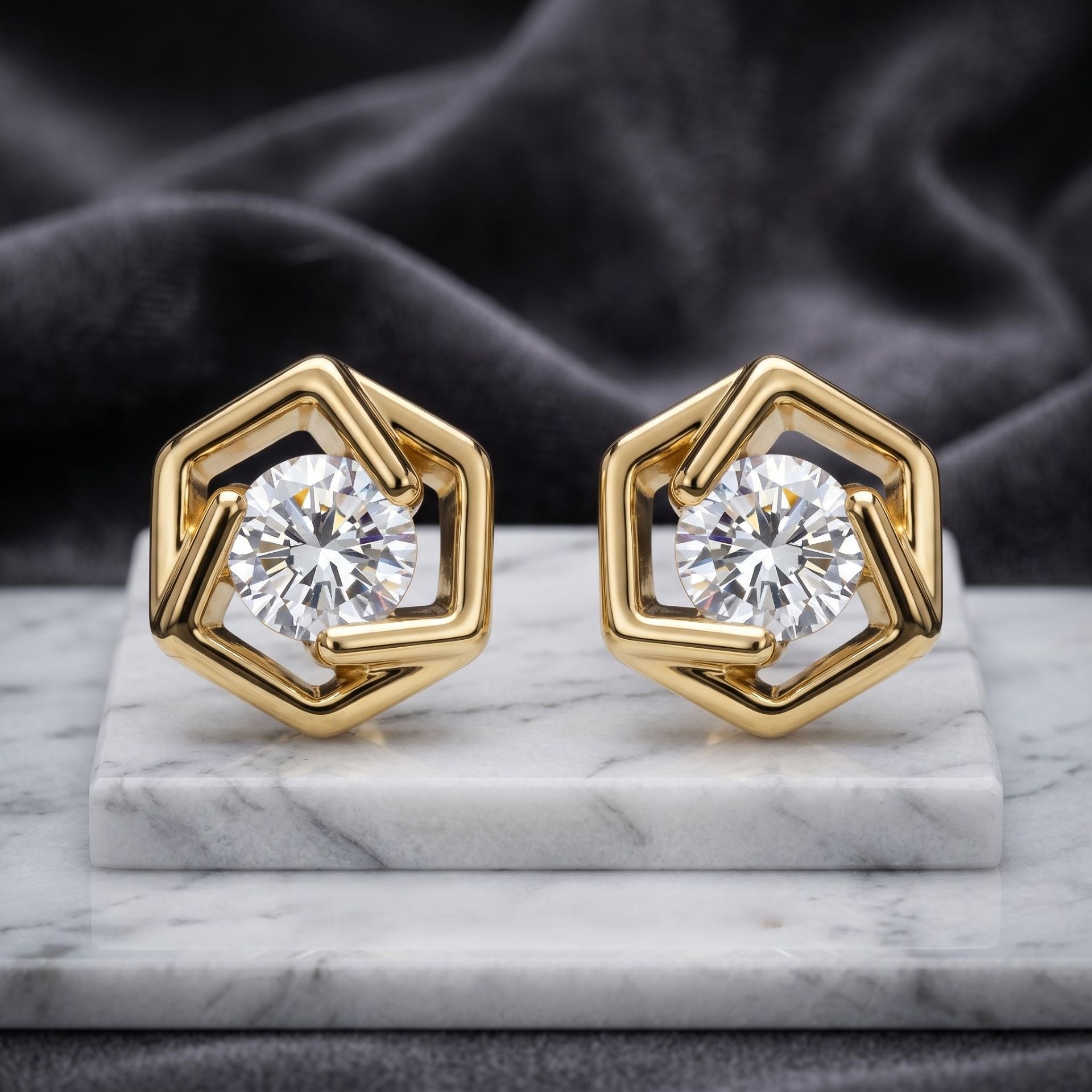GeoHalo Spark Lab Grown Diamond Earrings