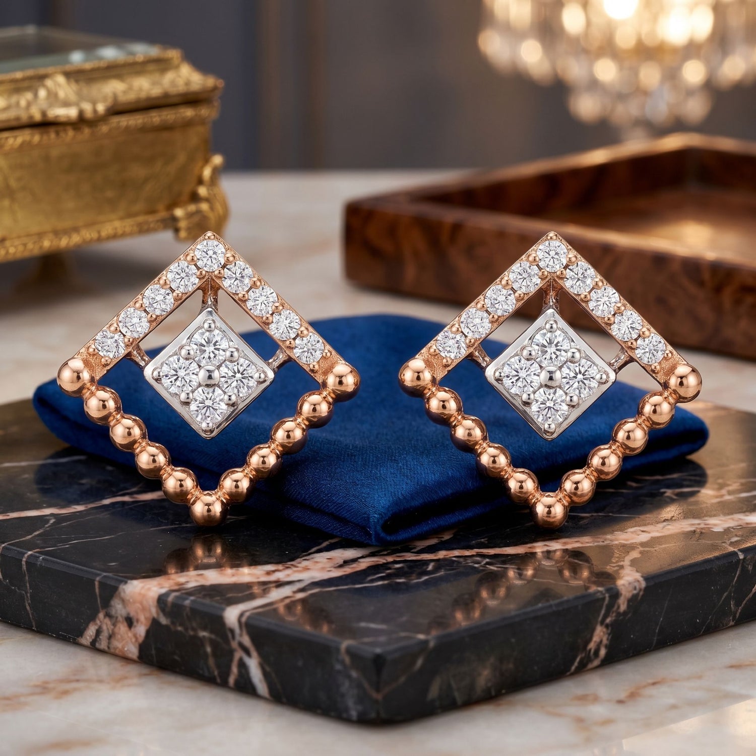 Geometric Radiance Lab Grown Diamond Earrings