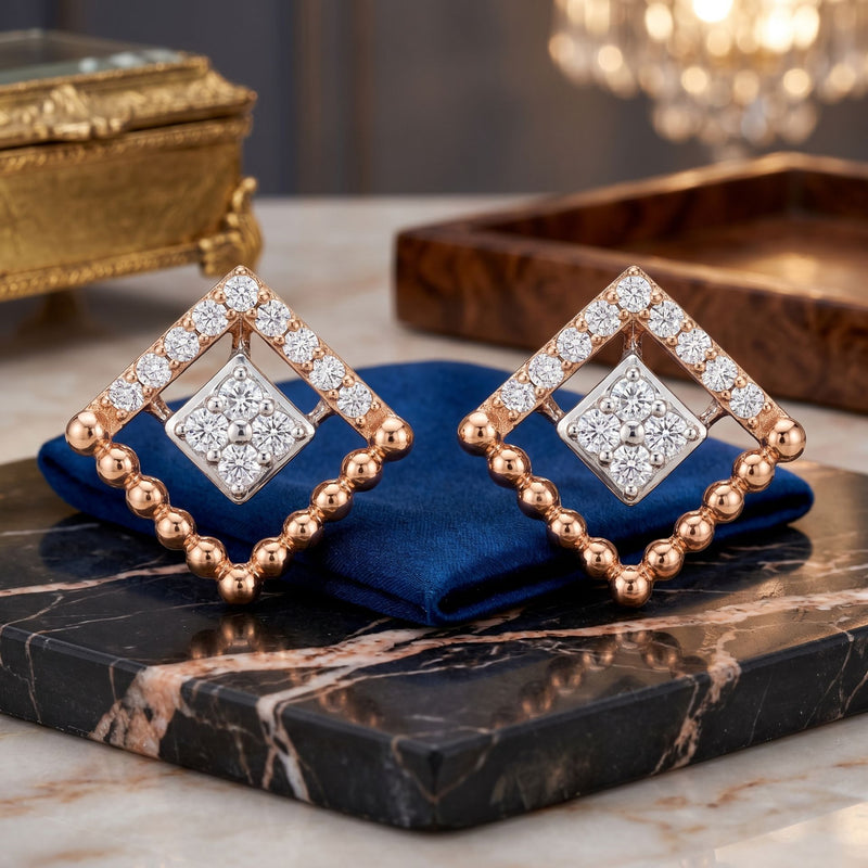 Geometric Radiance Lab Grown Diamond Earrings