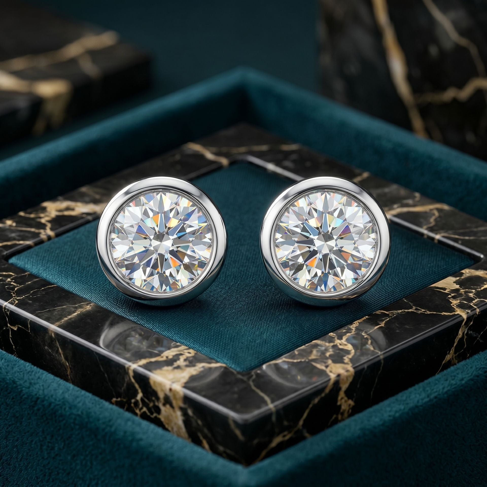 Infinity Bezel Lab Grown Diamond Earrings