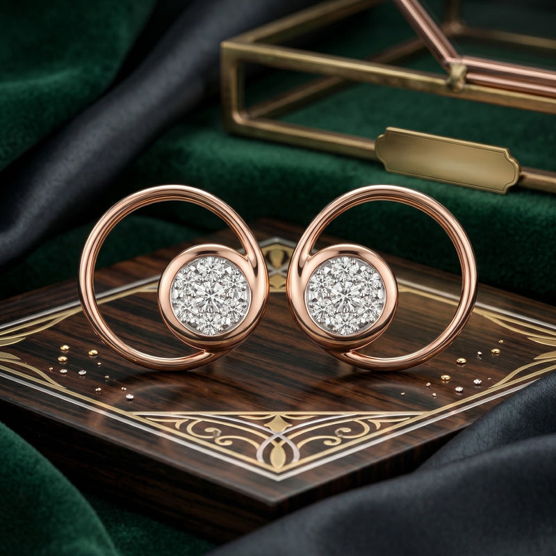 Infinity Circle Lab Grown Diamond Earrings