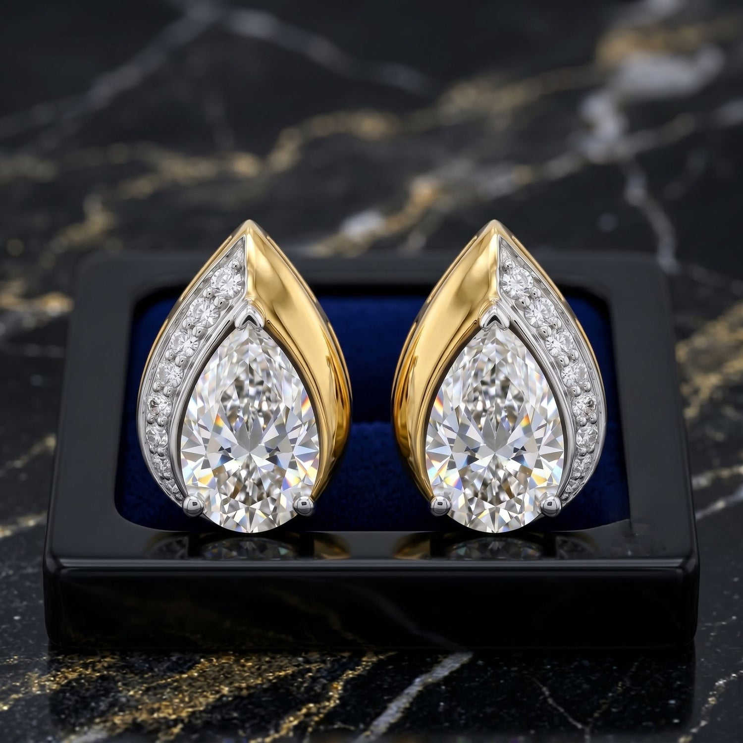 Lyra Pear Solitaire Lab Grown Diamond Earrings