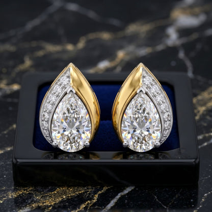Lyra Pear Solitaire Lab Grown Diamond Earrings