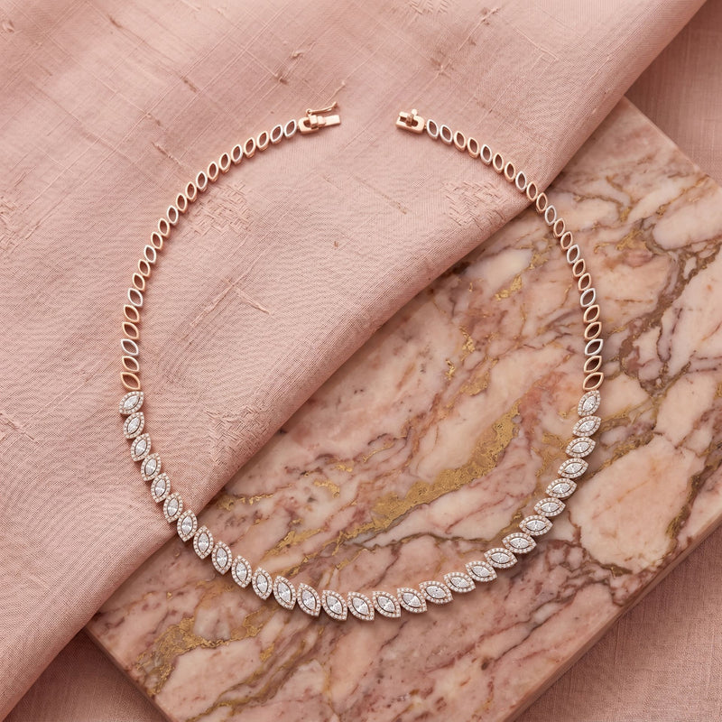 Glimmering Leaves Lab Grown Diamond Necklace