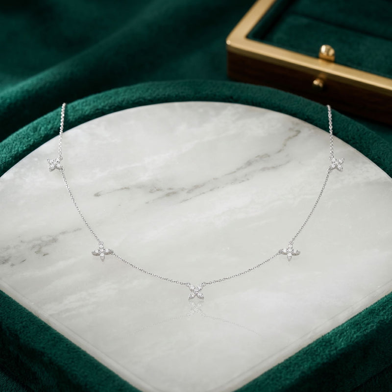 Minimalist Lab Grown Diamond X Necklace