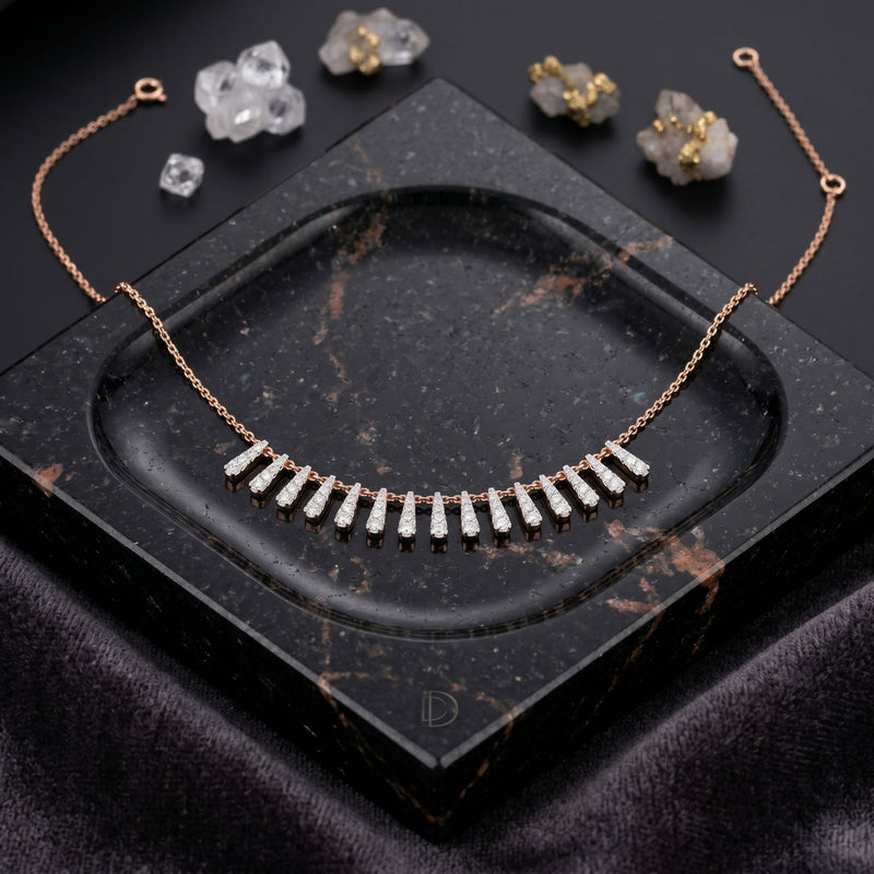Shimmer Tassel Lab Grown Diamond Necklace