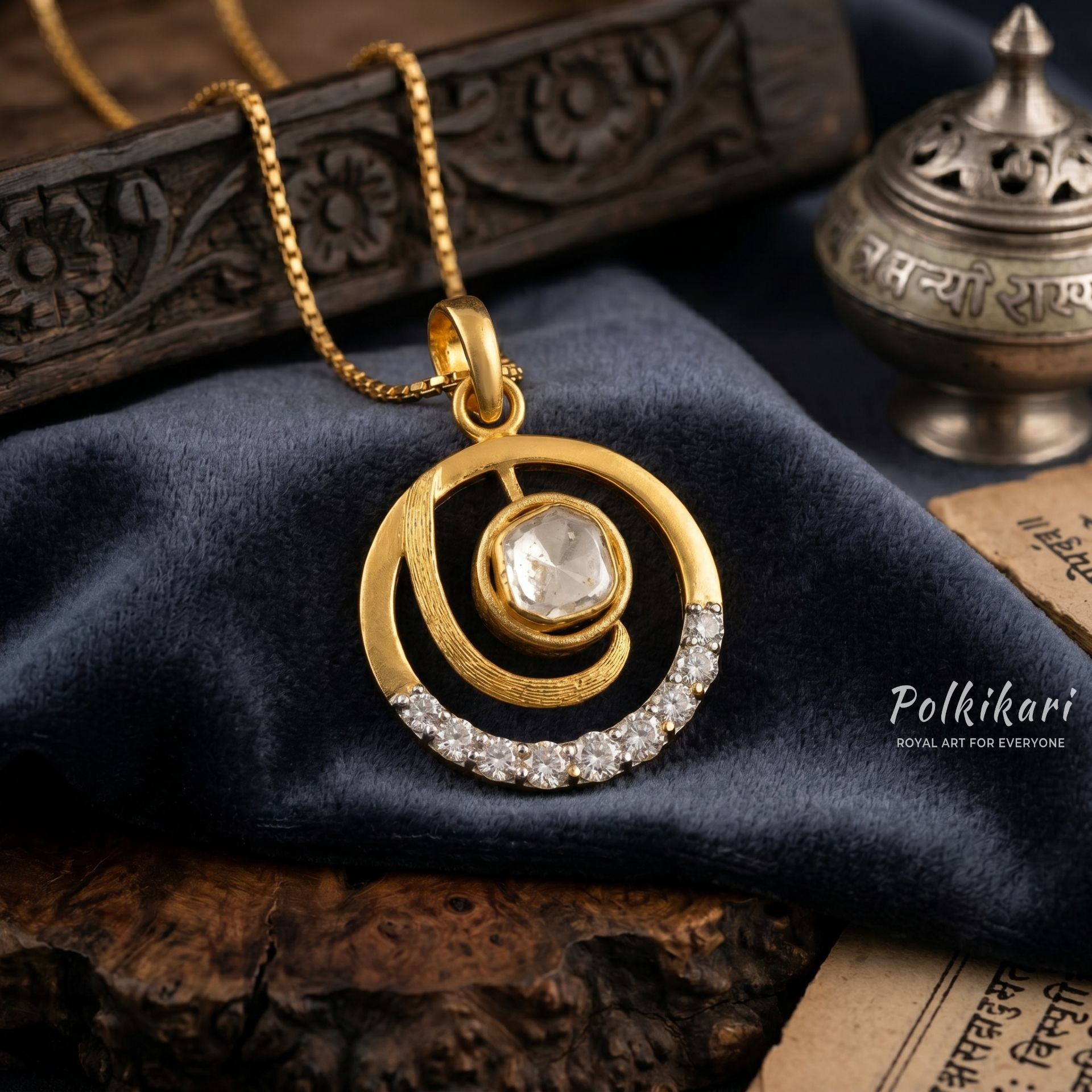 Circle of Light Lab Grown Polki Pendant