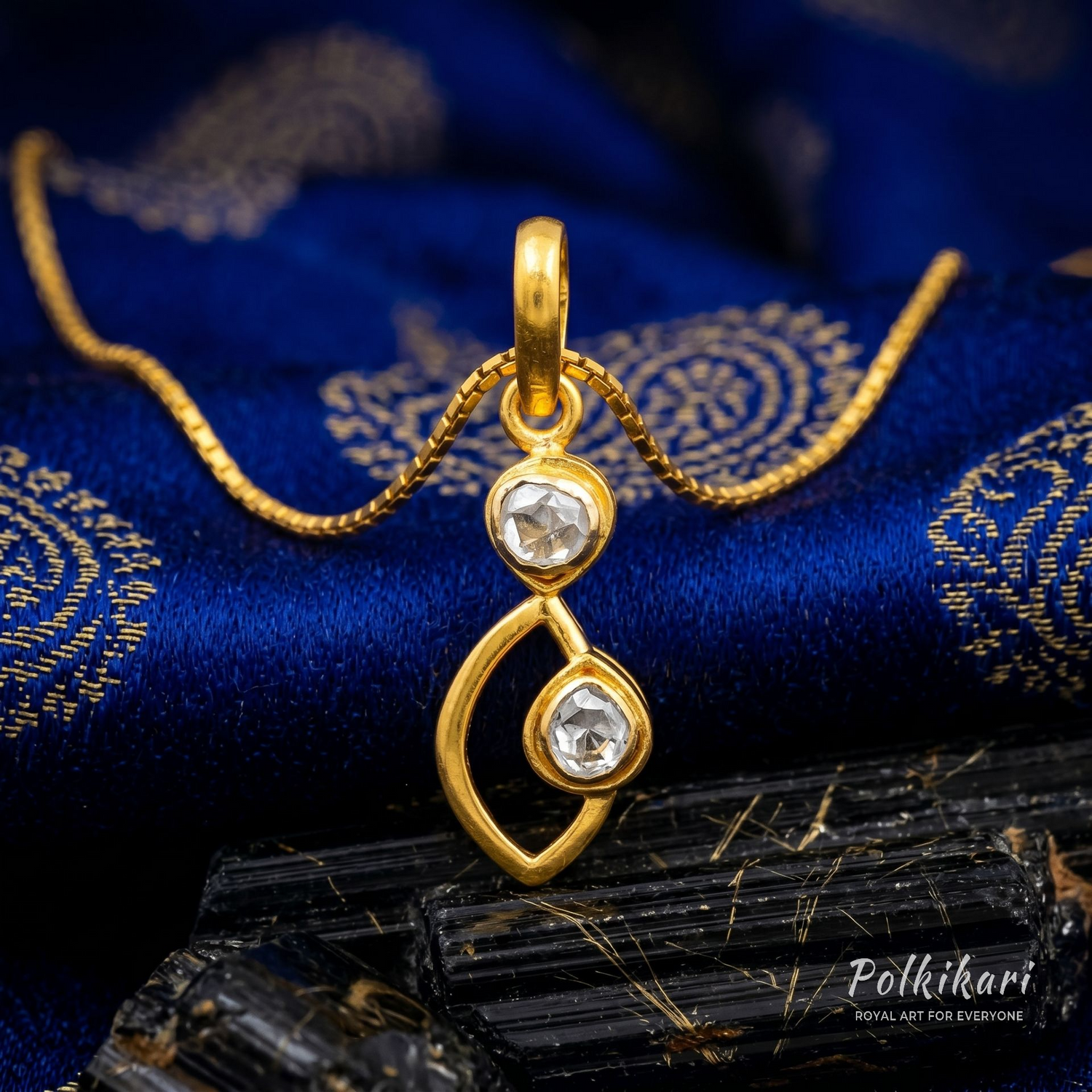 Elegant Infinity Spark Lab Grown Polki Pendant
