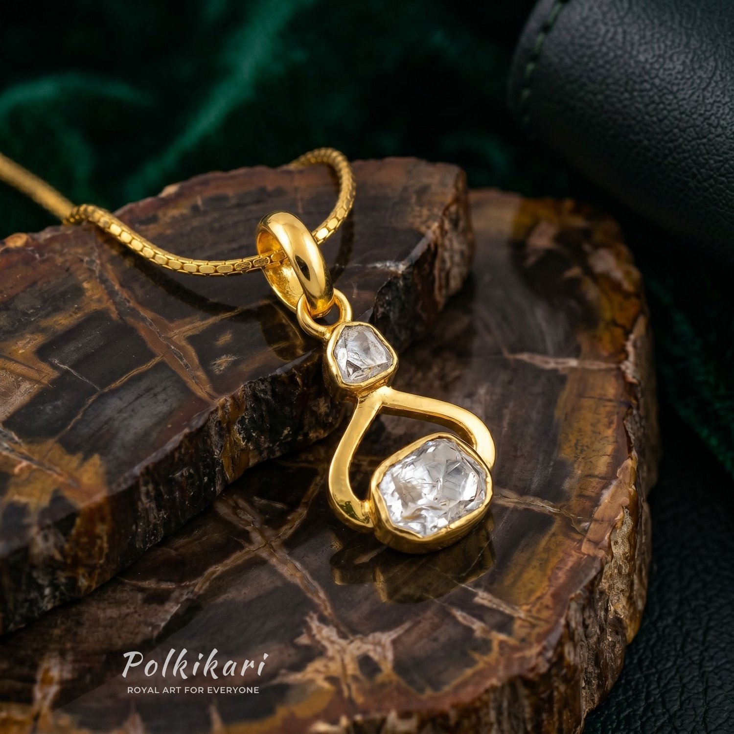 Dual Radiance Lab Grown Polki Pendant