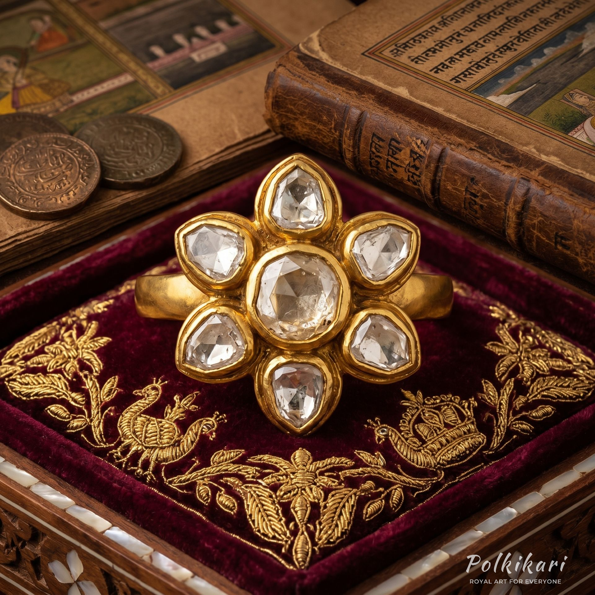 Marigold Blossom Lab Grown Polki Ring