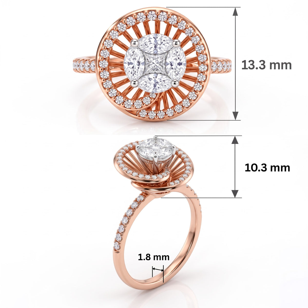 Aurevia Floral Lab Grown Diamond Ring
