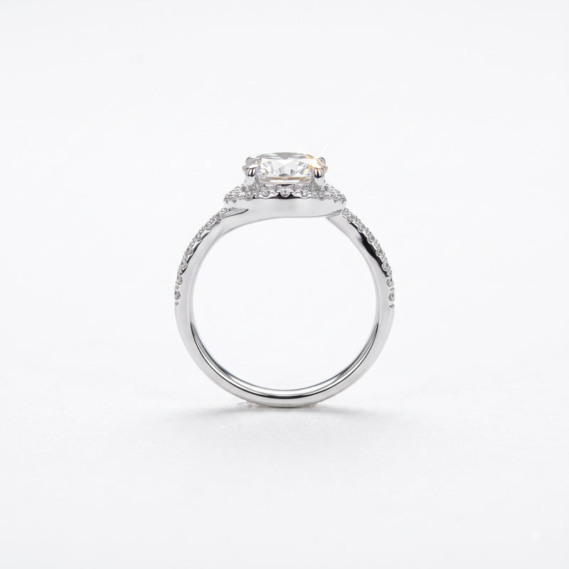 Queen’s Halo Solitaire Lab Grown Diamond Ring