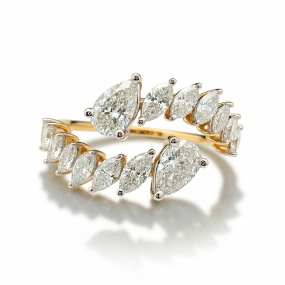 Comet Swirl Lab Grown Diamond Ring