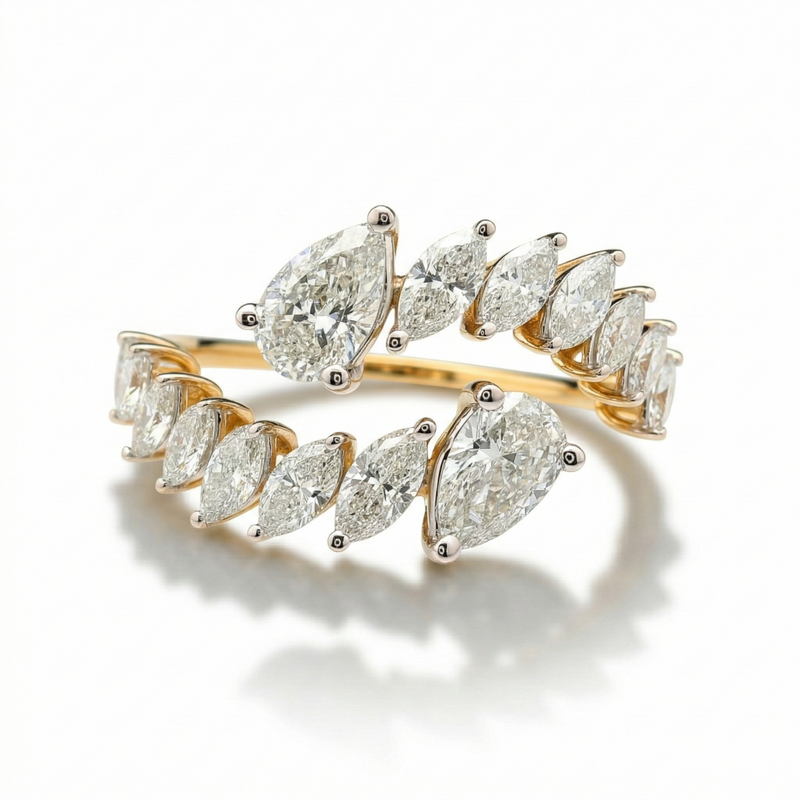 Comet Swirl Lab Grown Diamond Ring