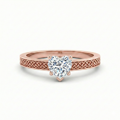 Trinity Knot Heart Lab Grown Diamond Ring