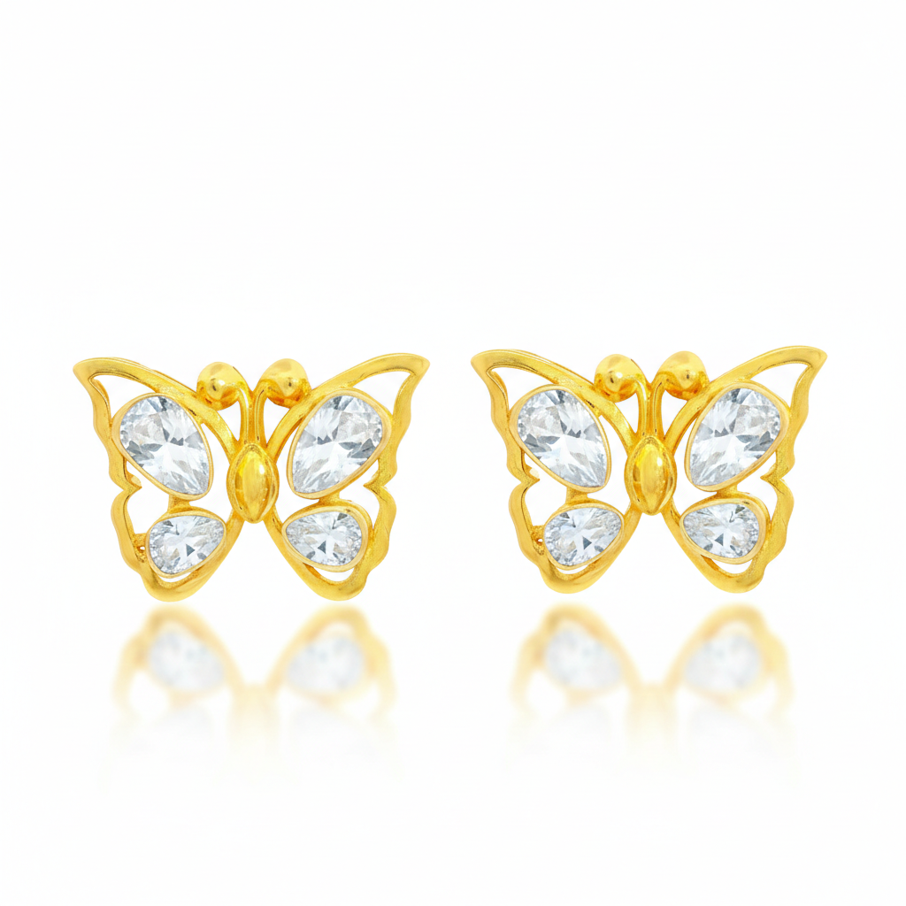 Butterfly Sparkle Lab Grown Polki Earrings