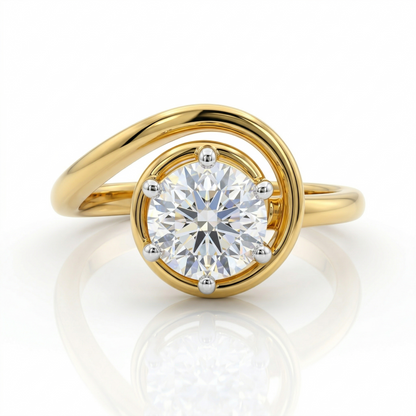 Halo Comet Solitaire Lab Grown Diamond Ring