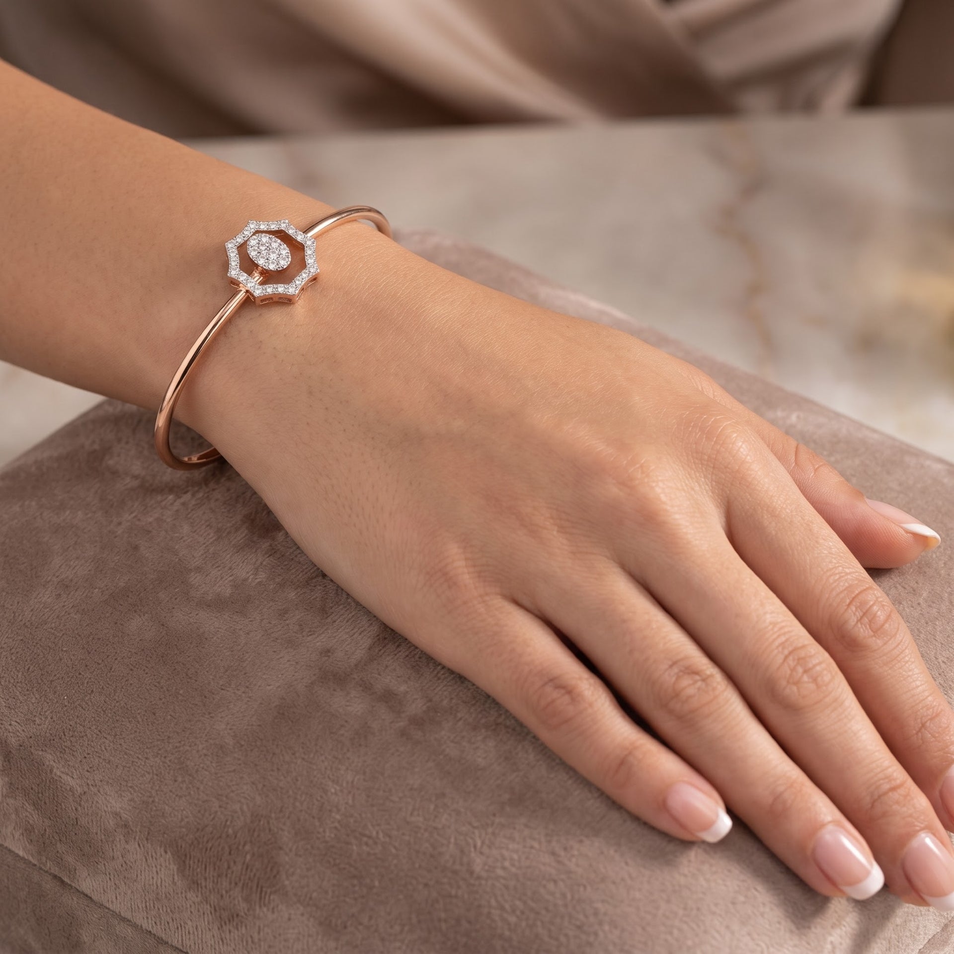Octagon Aura Lab Grown Diamond Bangle