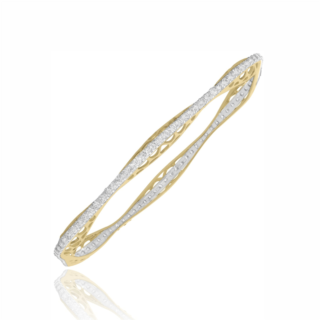 Ripple Lace Lab Grown Diamond Bangle