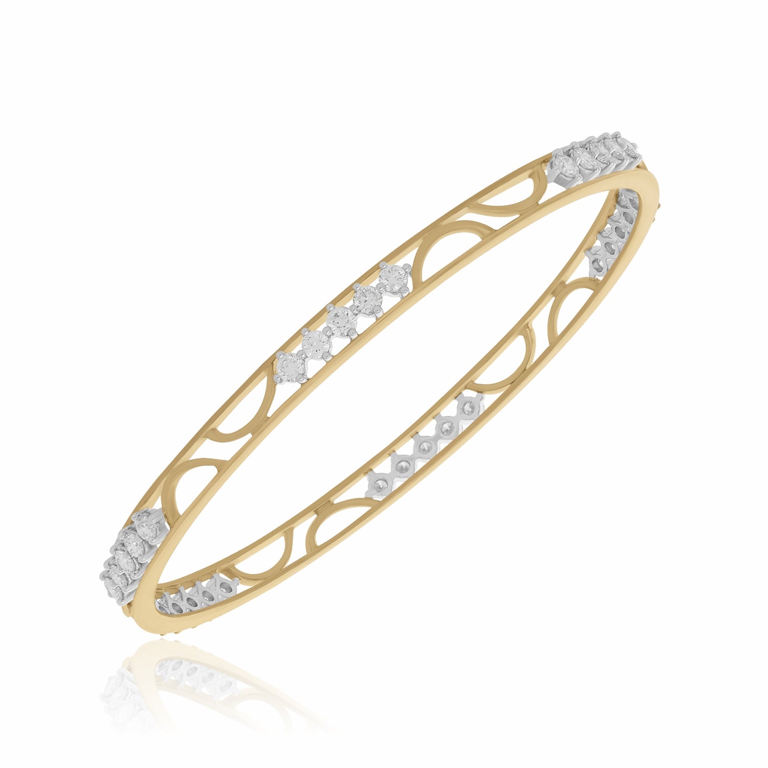 GlimmerArc Openwork Lab Grown Diamond Bangle