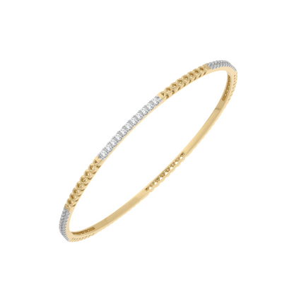 Modern Ridge Spark Lab Grown Diamond Bangle