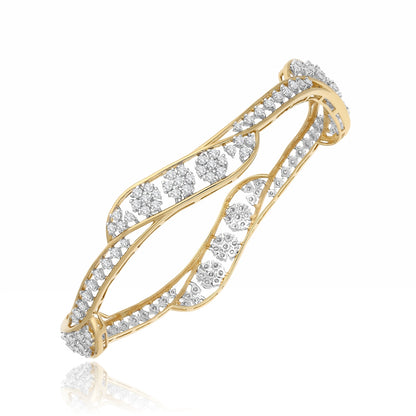 Twinkling PetalWave Lab Grown Diamond Bangle