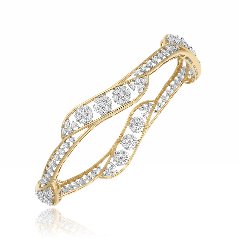 Twinkling PetalWave Lab Grown Diamond Bangle