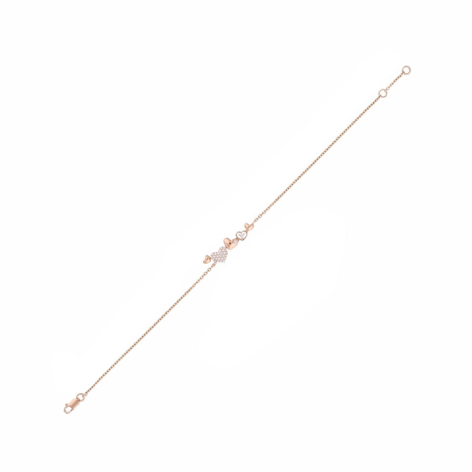 Fluttering Hearts Lab Grown Diamond Bracelet