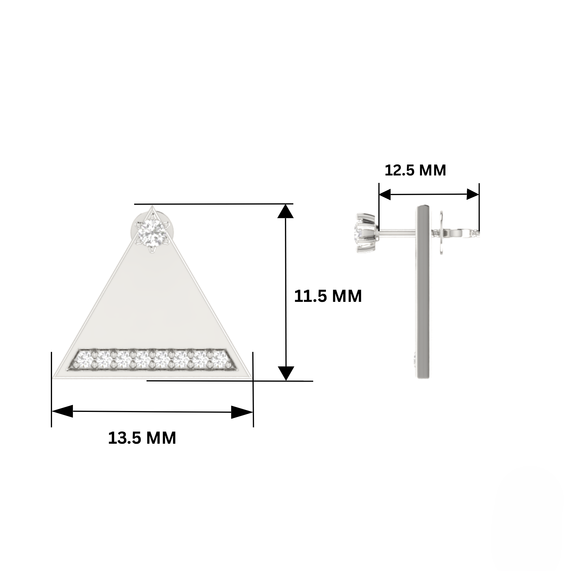 Edge Delta Glow Platinum Plated Lab Grown Diamond Earrings