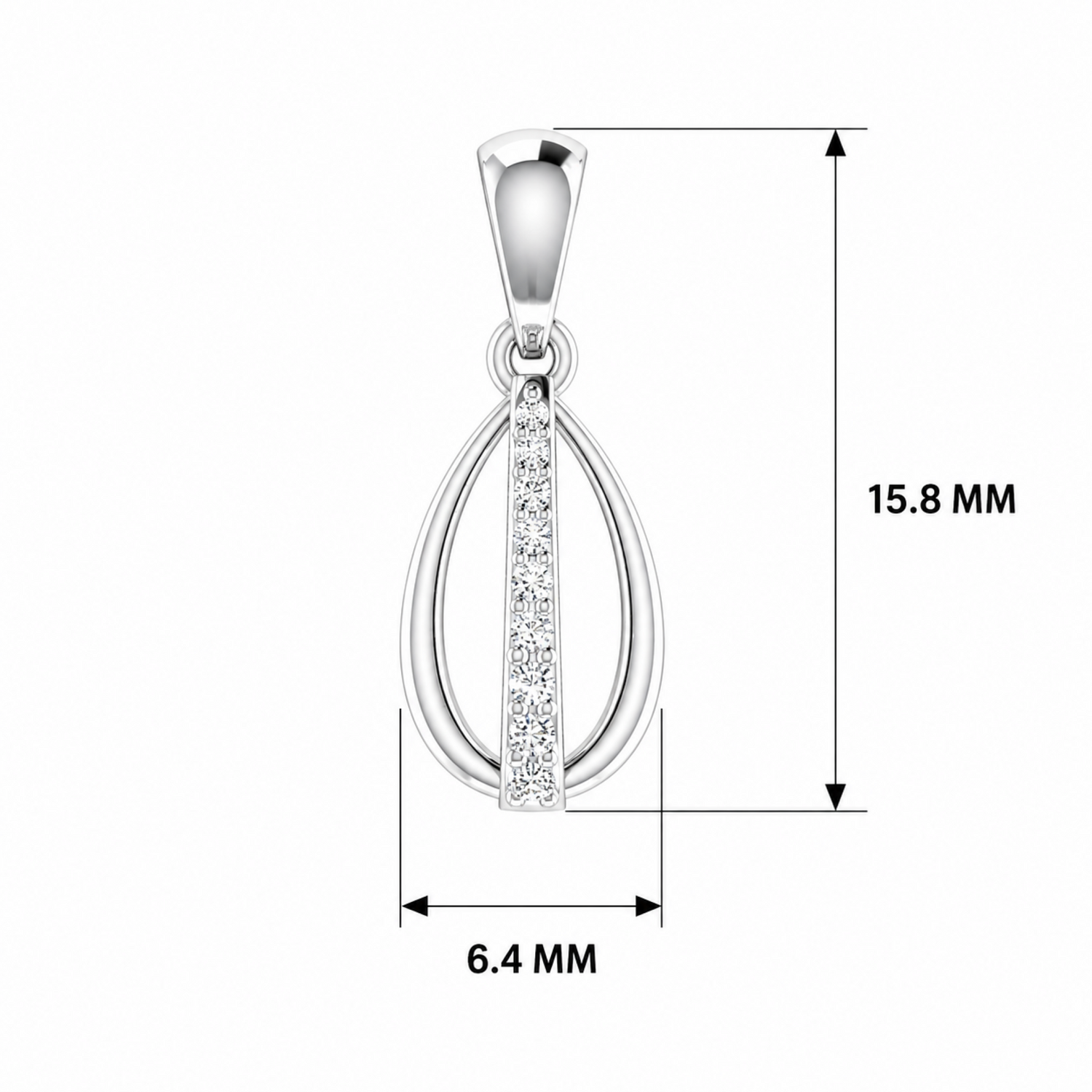 Spire of Verdant Platinum Plated Lab Grown Diamond Pendant