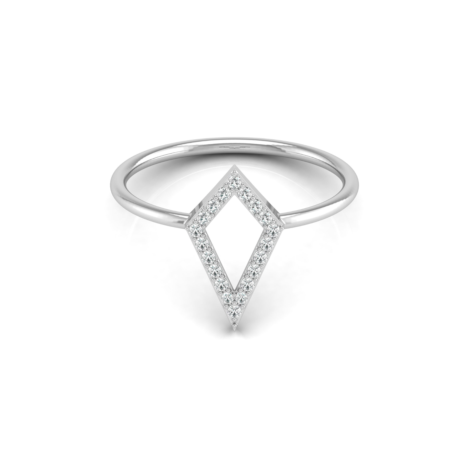 Geometric Kite Platinum Plated Lab Grown Diamond Ring