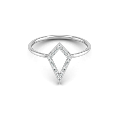 Geometric Kite Platinum Plated Lab Grown Diamond Ring