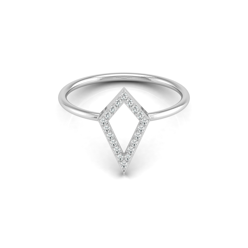Geometric Kite Platinum Plated Lab Grown Diamond Ring