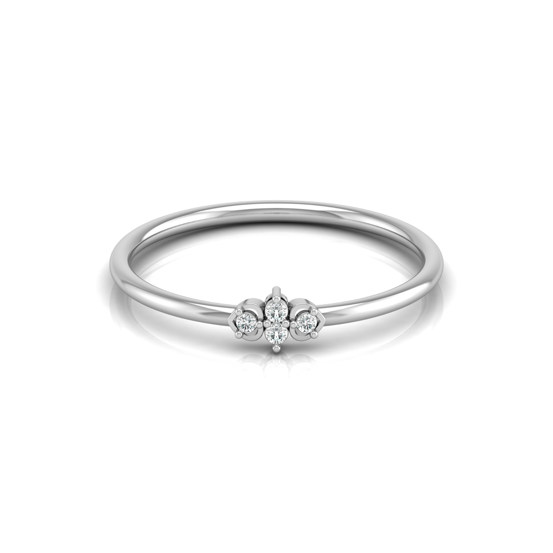 Triad Love Platinum Plated Lab Grown Diamond Ring