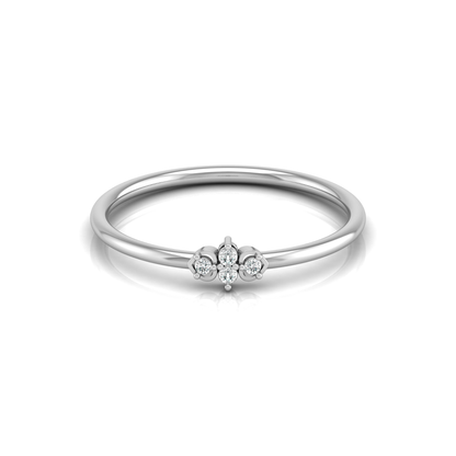 Triad Love Platinum Plated Lab Grown Diamond Ring