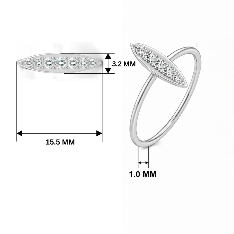 Pulse Point Platinum Plated Lab Grown Diamond Ring