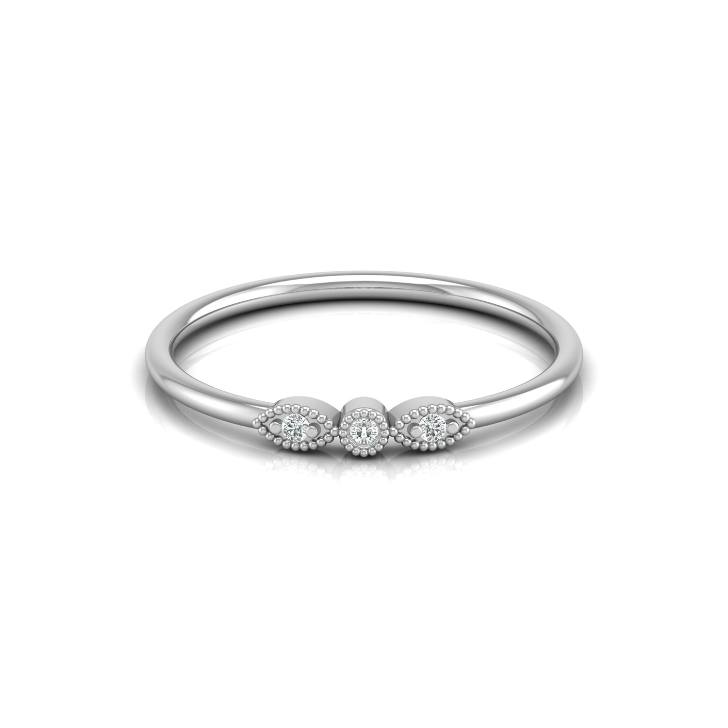 Sphere Sequence Platinum Plated Lab Grown Diamond Ring