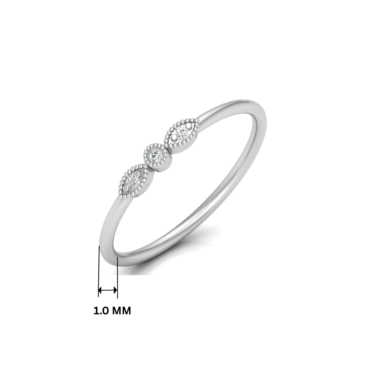 Sphere Sequence Platinum Plated Lab Grown Diamond Ring