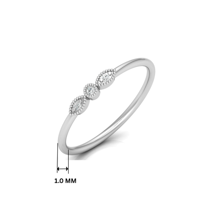 Sphere Sequence Platinum Plated Lab Grown Diamond Ring