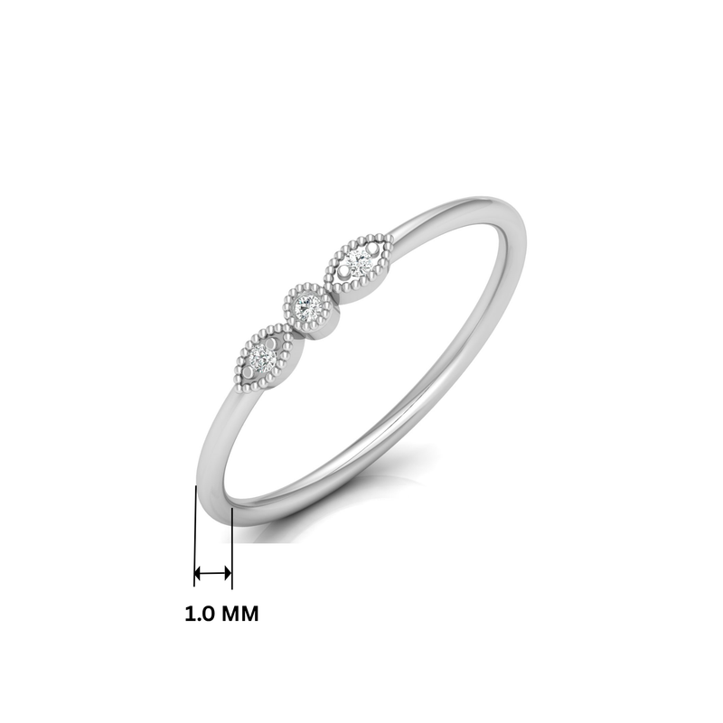 Sphere Sequence Platinum Plated Lab Grown Diamond Ring