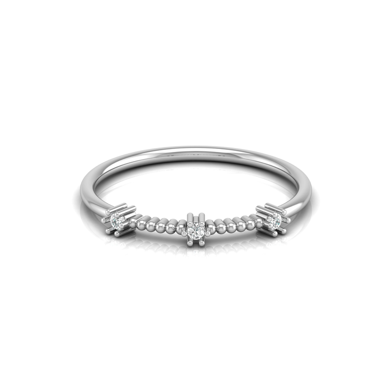 Effervescent Trio Platinum Plated Lab Grown Diamond Ring